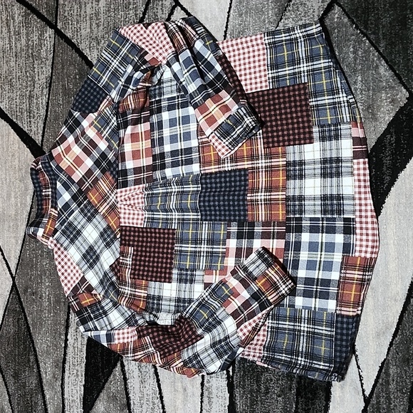 BUCKLE DAYTRIP PATCHWORK FLANNEL PLAID BUTTON-UP LONG-SLEEVED SHIRT JACKET - Picture 8 of 11